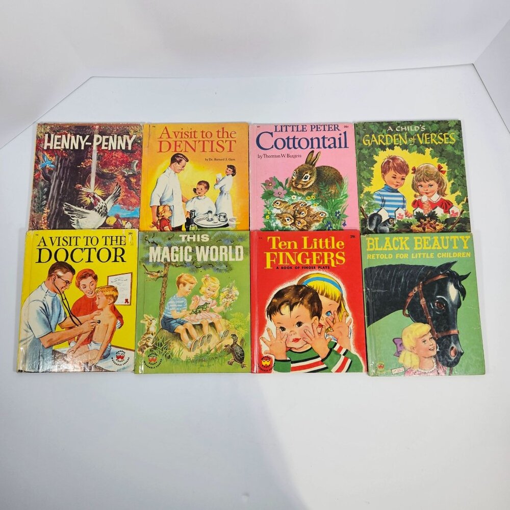Vintage Wonder Books Lot‎ of 8 Henny Penny Black Beauty Peter Cottontail 1950s